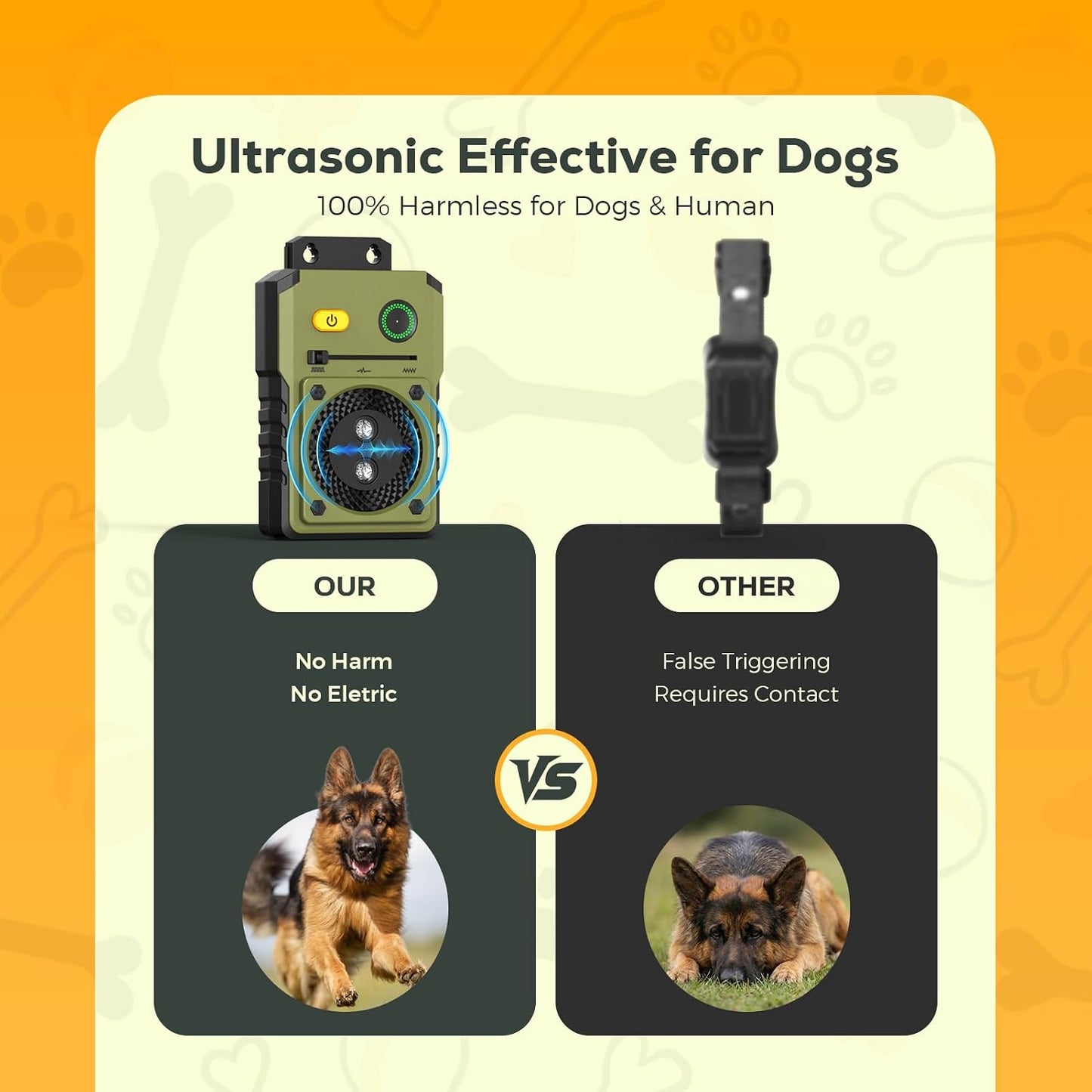 Dispositivo antiladridos perro 50pies 3 modos ultrasónicos