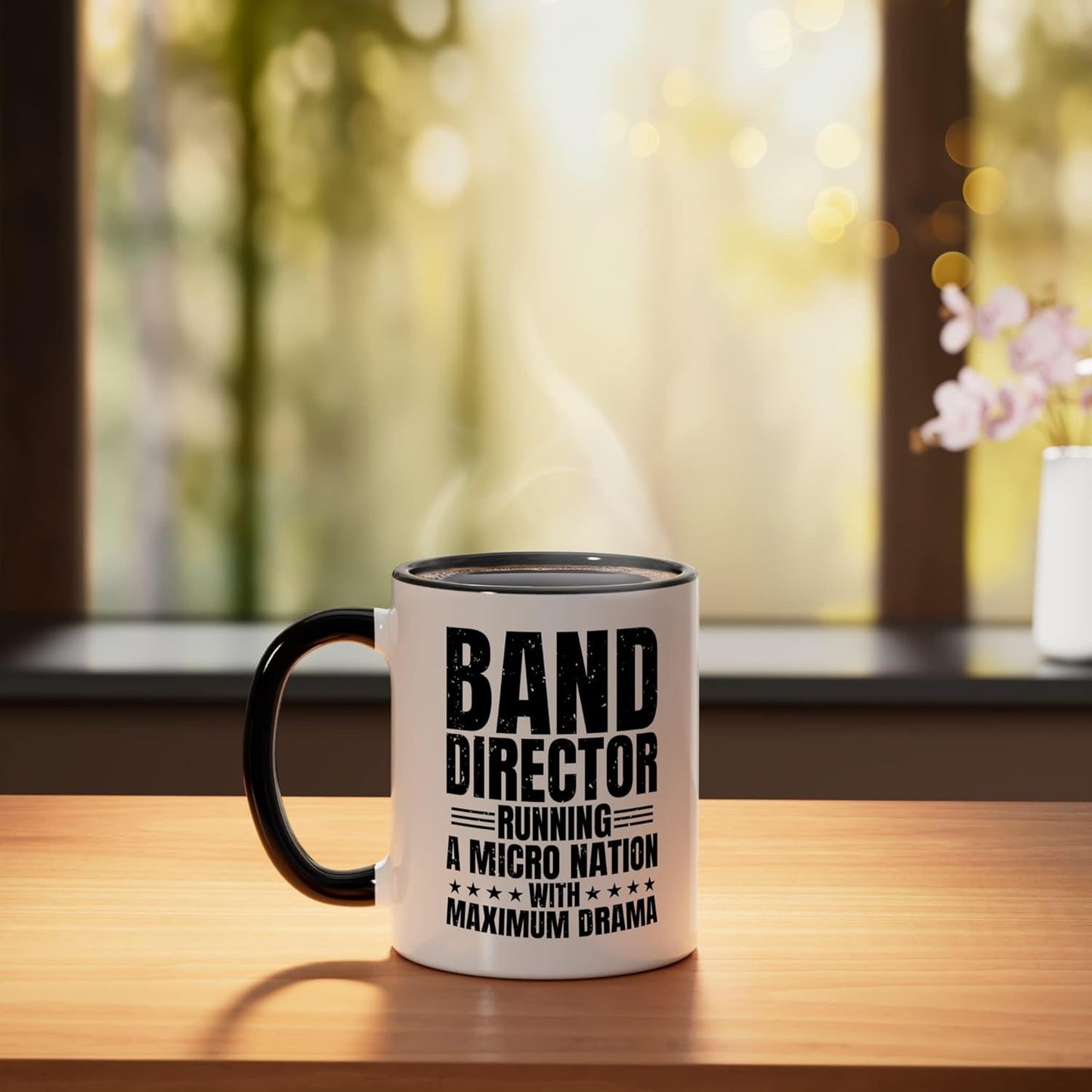 Taza Cerámica para Director de Banda Negro/Blanco