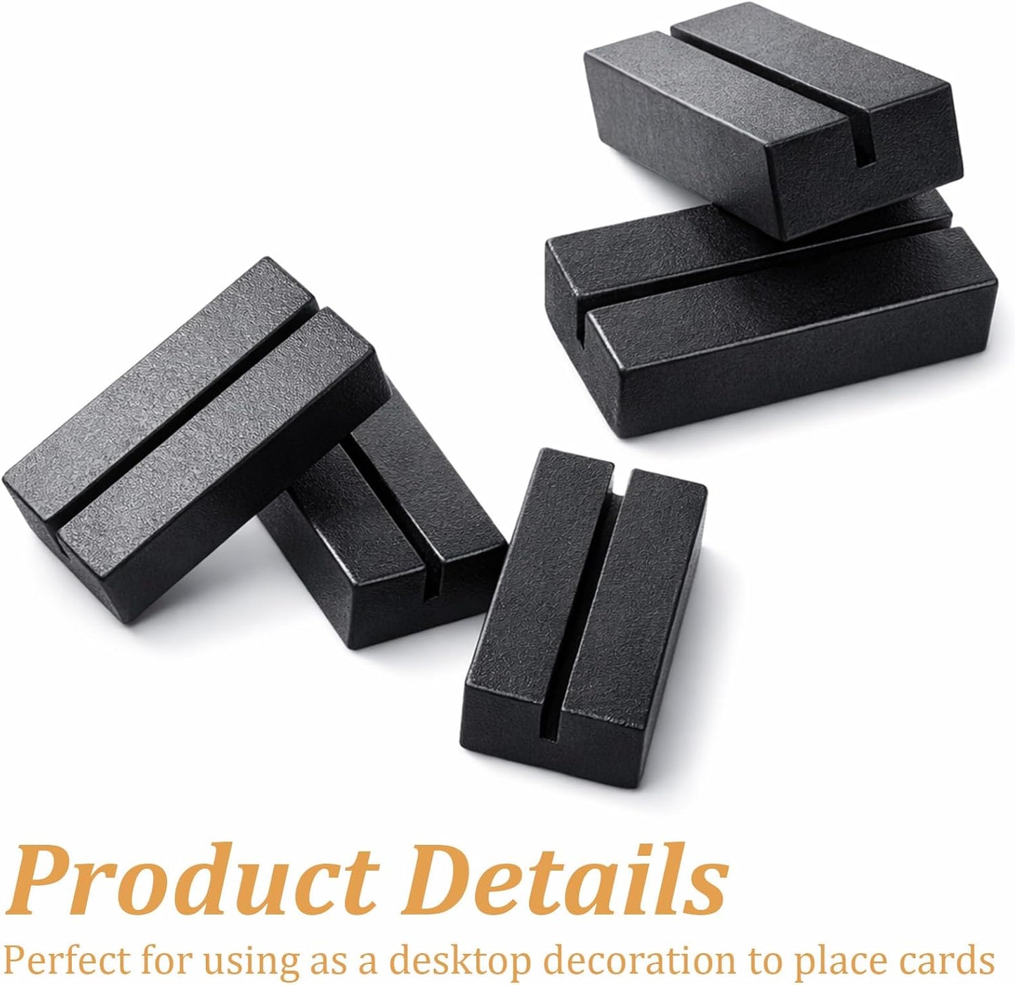 Portatarjetas de madera 6 soportes negros para números de mesa