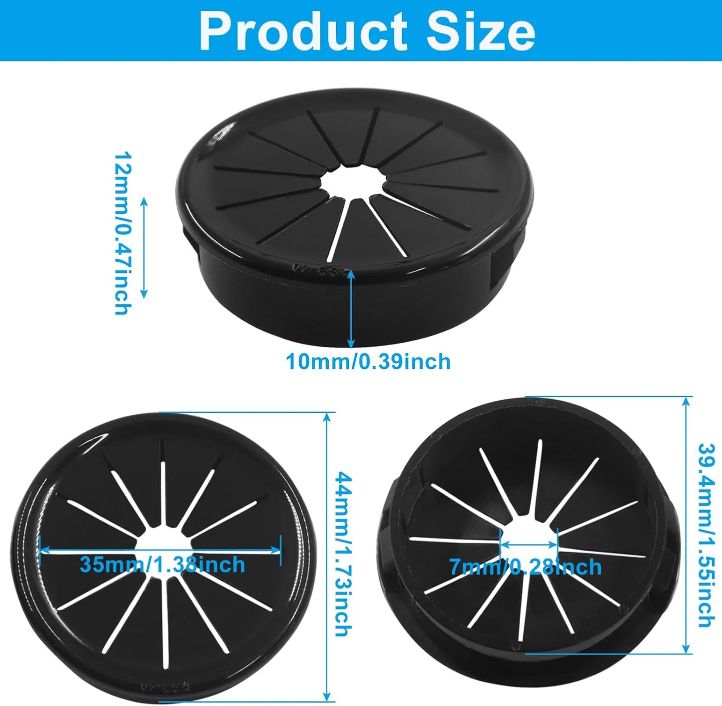 5 Pzas Pasadores de Cabello 1-1/2 Pulg Nylon para Mesa Escritorio