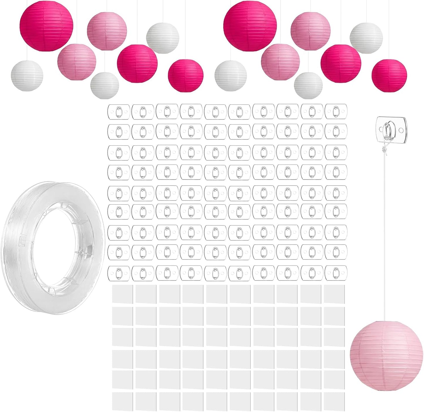 Clips luz transparente adhesivos 656pulg