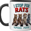 Taza cerámica para ratones con diseño divertido negro/blanco