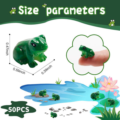 50 Pzas Ranas Resina Figuritas Jardín de Hadas Terrario