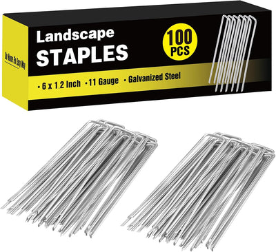 100 Grapas Paisaje 6pulg Estacas Galvanizadas 11enU para Jardín