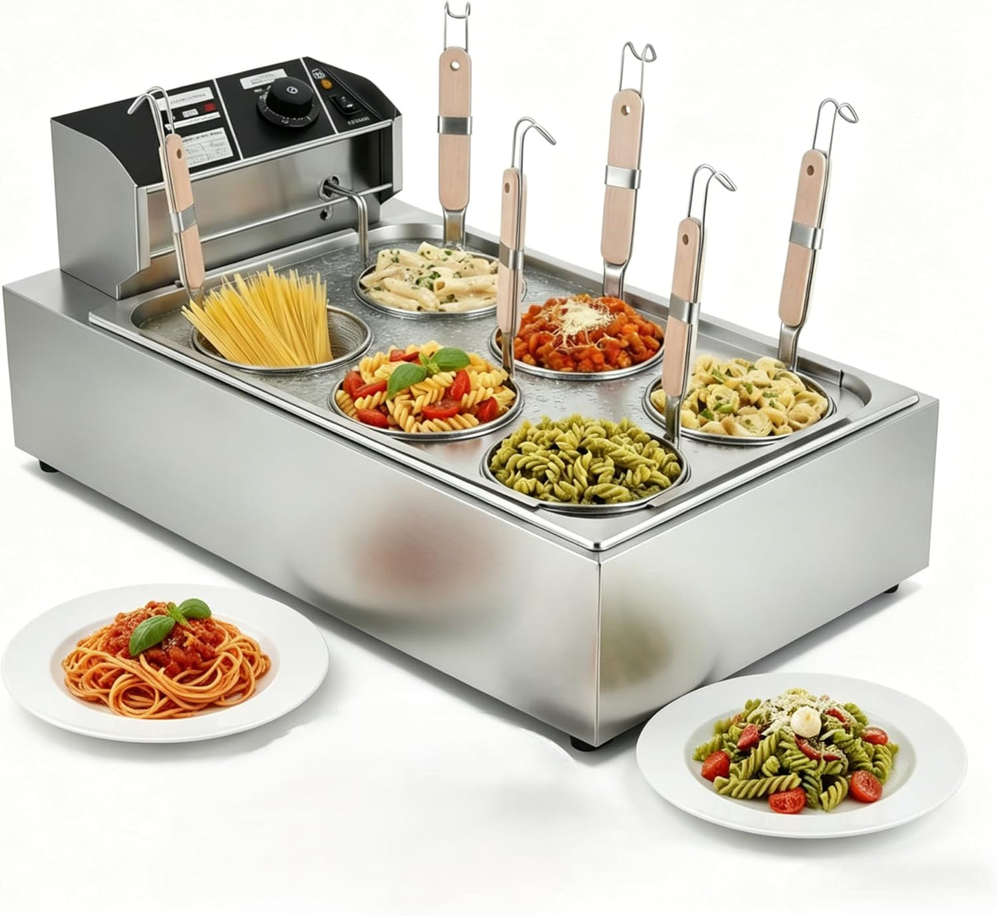 Cocina pasta comercial 6 cestas acero inox 110V