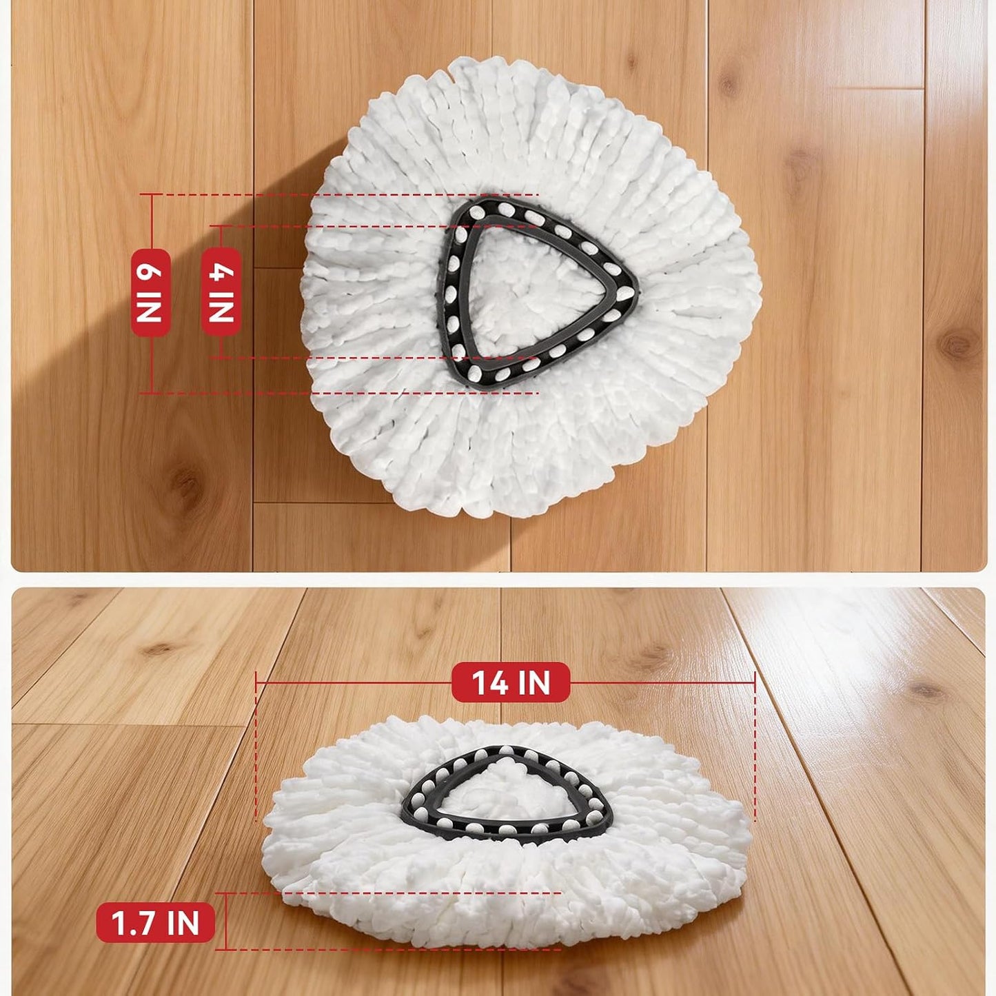 6 Pzas Cabezal Fregona Microfibra Comp O-Ceda Easywring