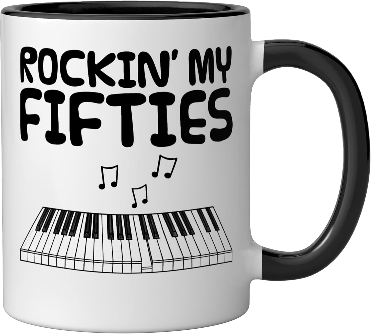 Taza cerámica divertida Rockin' My Fifties para pianista