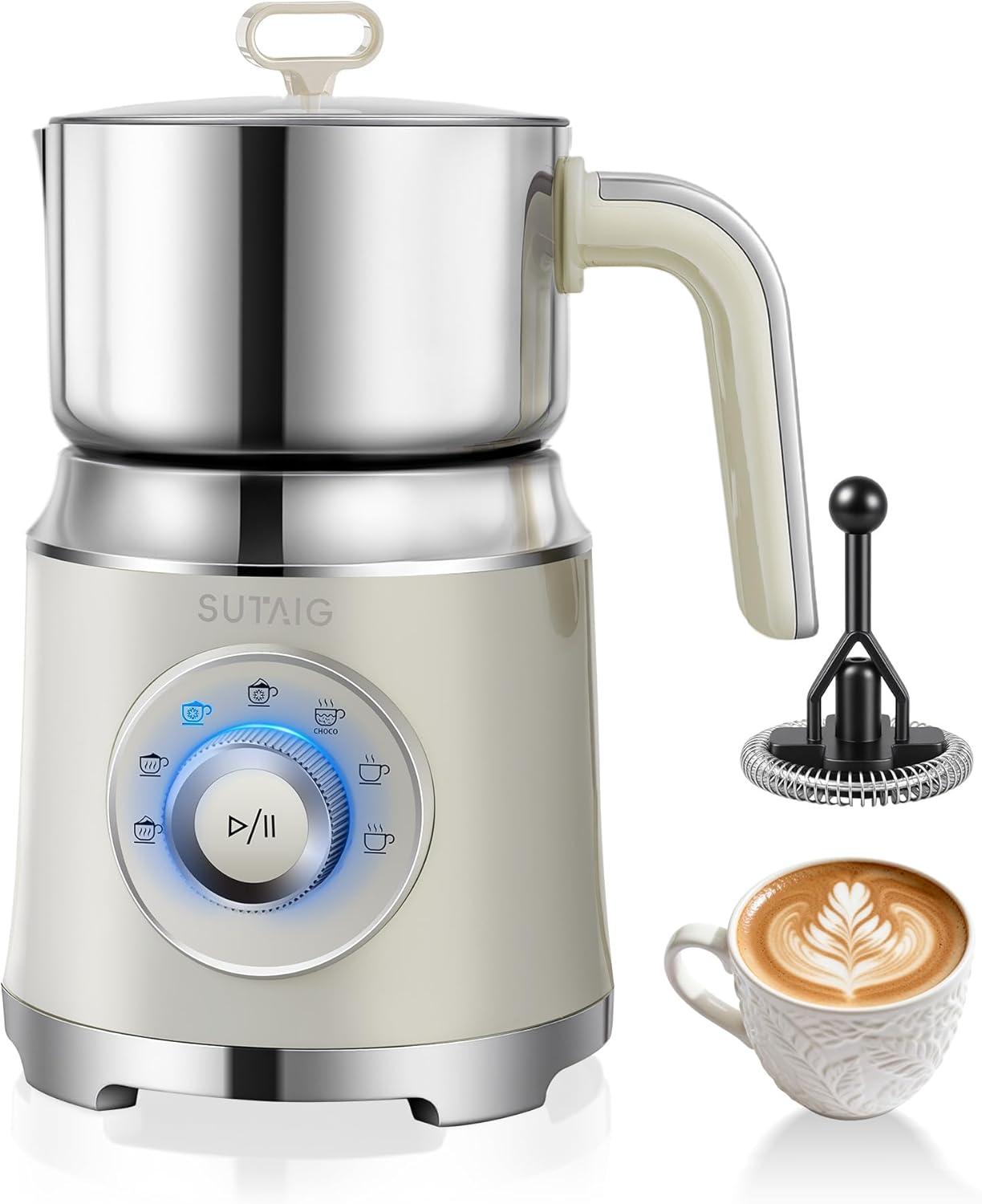 Espumador leche todo en 1 27oz control temperatura