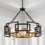 Candelabro 31.5pulg oro negro 6 luces colgante comedor