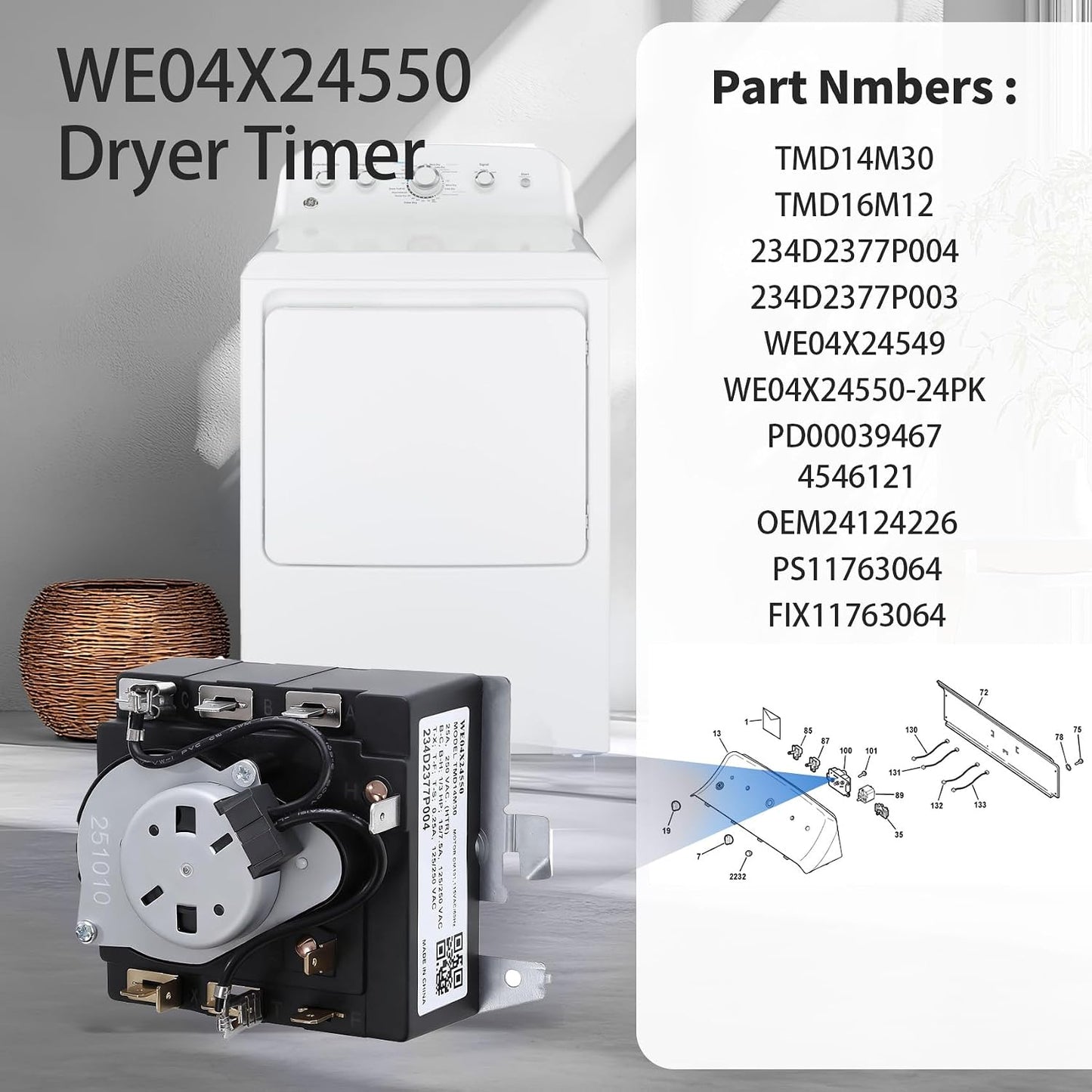 Temporizador secadora comp GE Hotpoint GTD42EASJ2WW