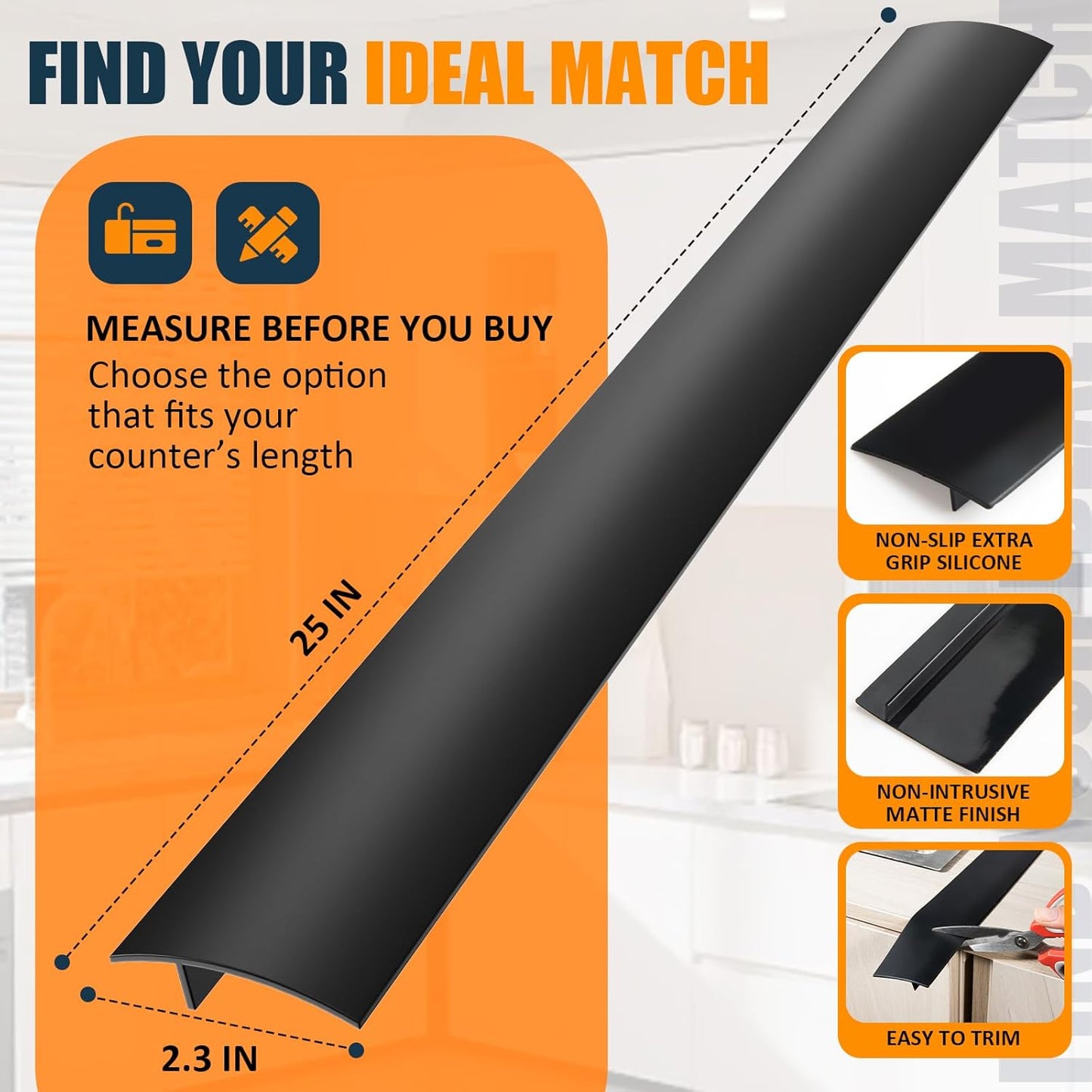Cubiertas silicona para huecos estufa 25pulg negro set 2