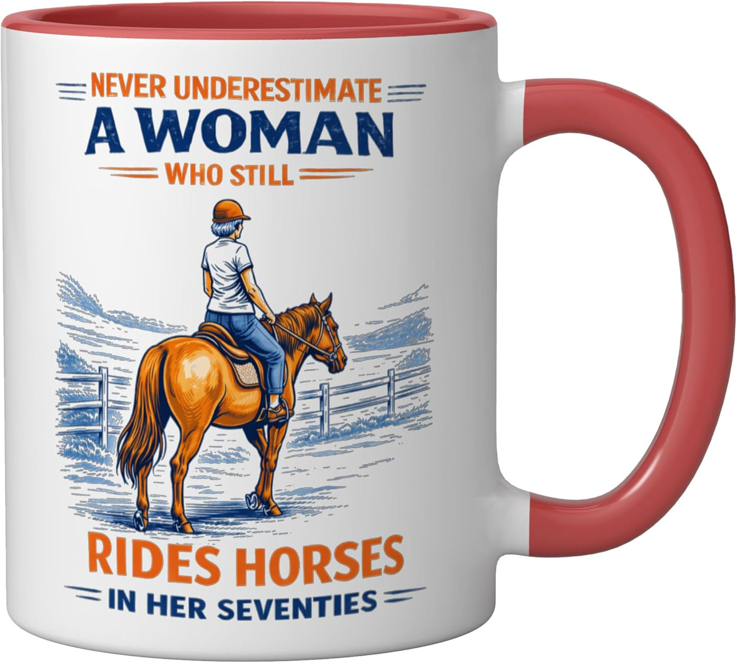 Taza Cerámica Roja/Blanca para Mujer 70s
