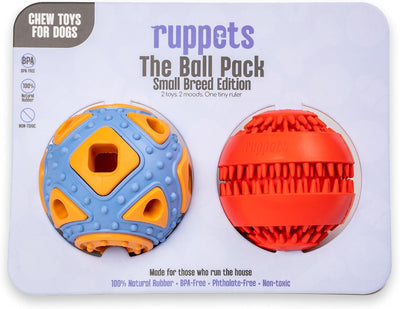 Pelota goma natural para perros pequeños 2uds no tóxico