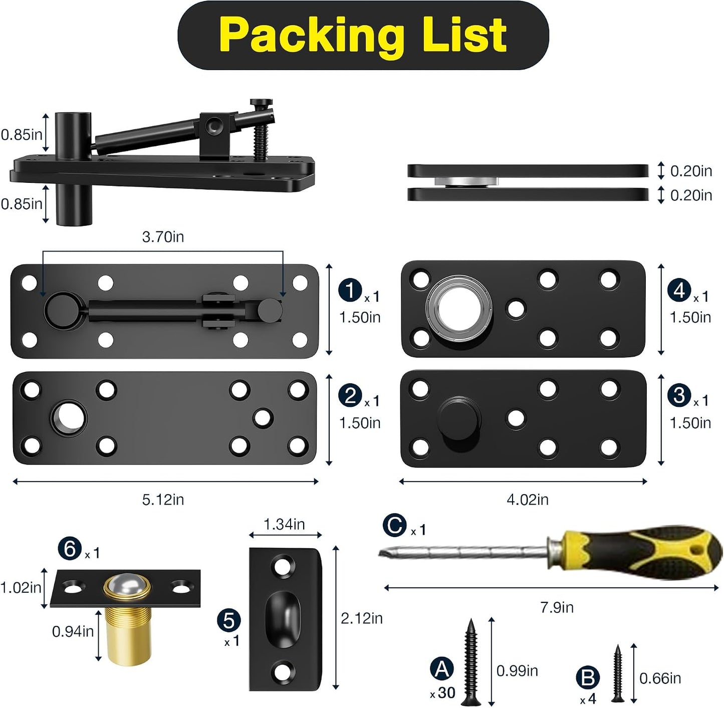Bisagra puerta oculta acero inox resistente 620lb