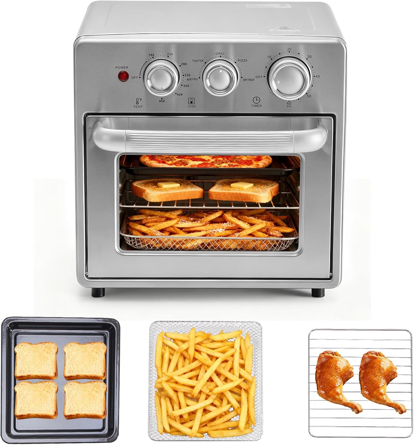 Freidora Aire Multifunción 8en1 17qt Horno Convección