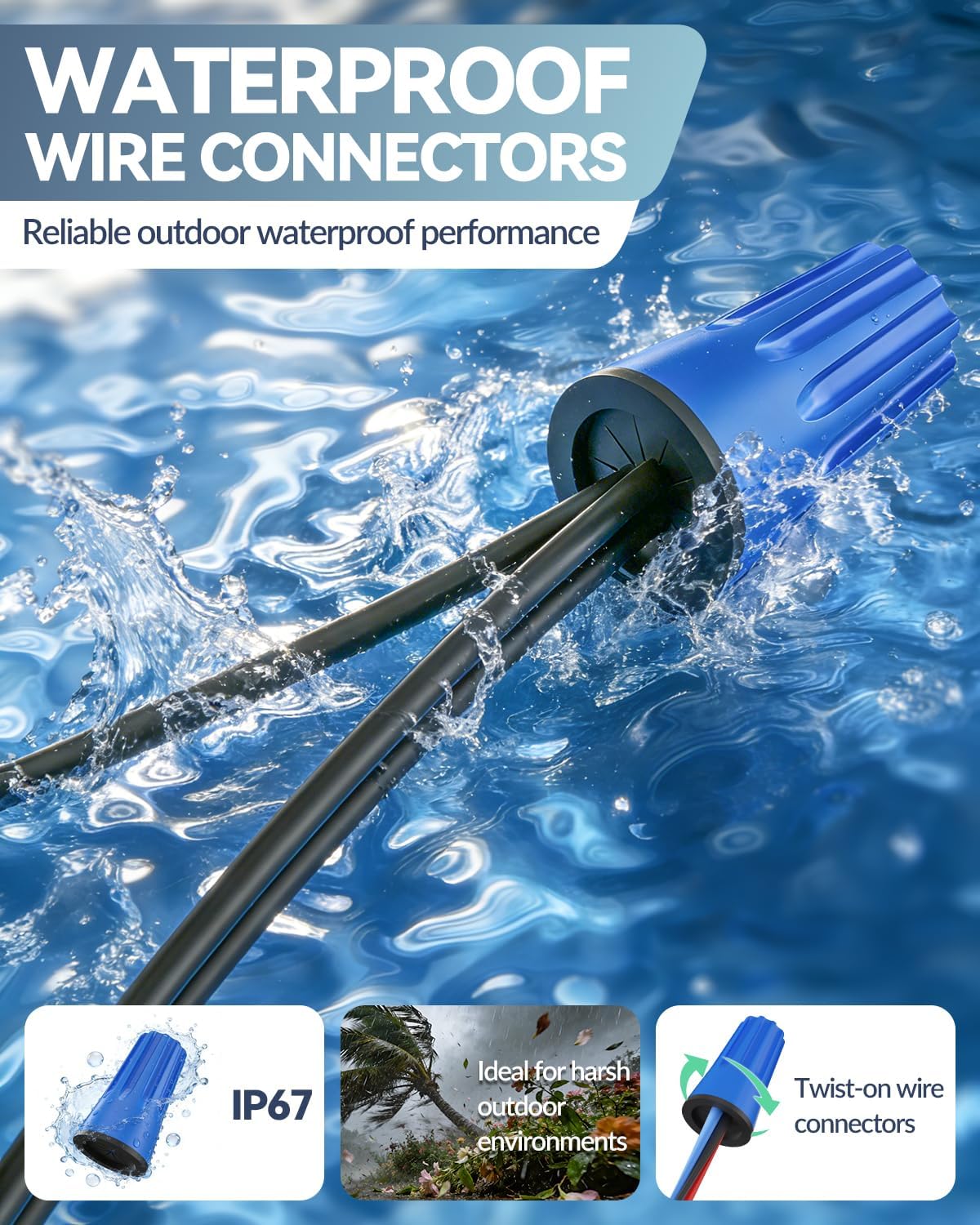Conectores eléctricos impermeables UL para cables 20-10 AWG