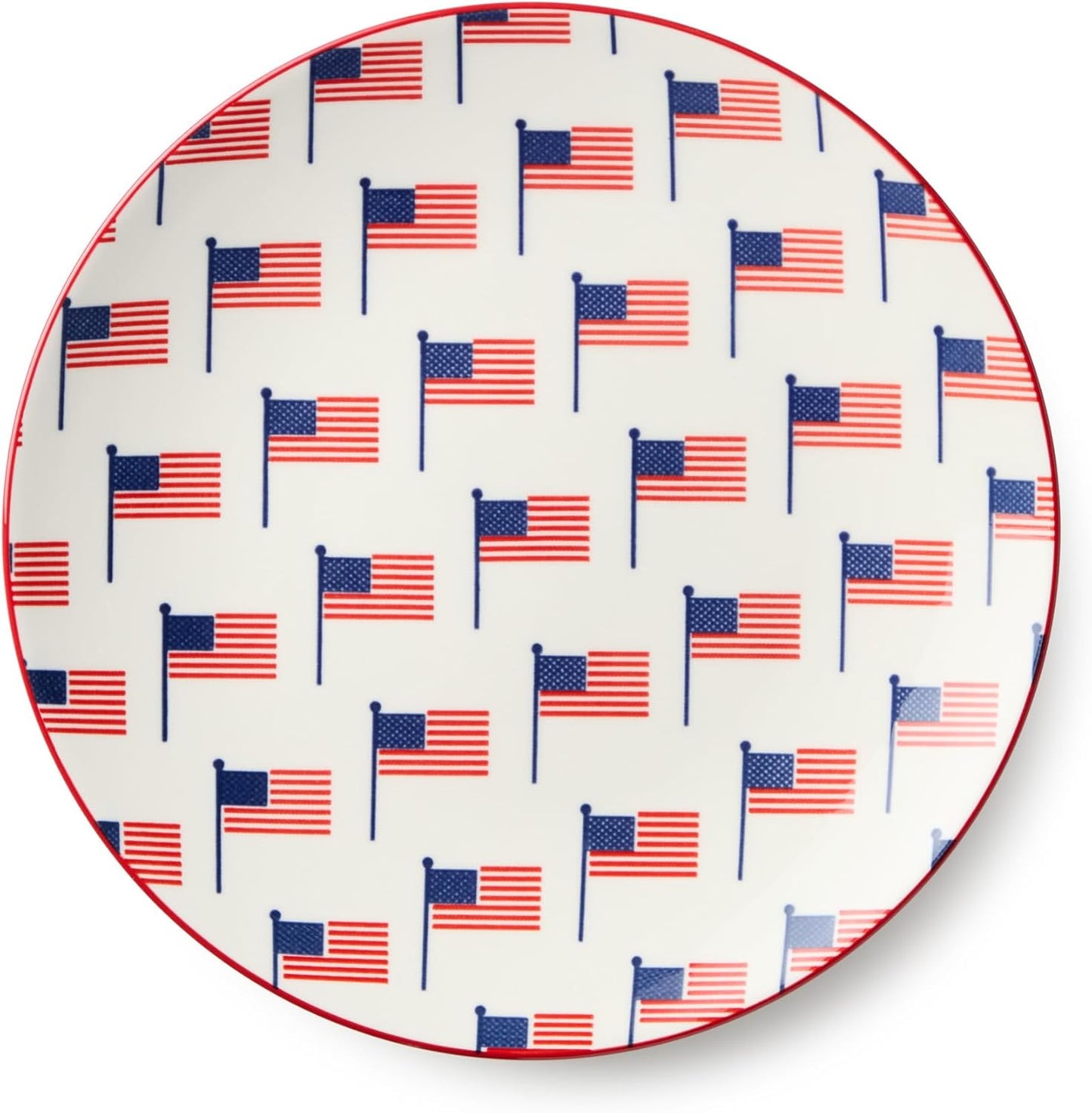 Set 6 platos porcelana patrióticos 8.75pulg banderas surtidas