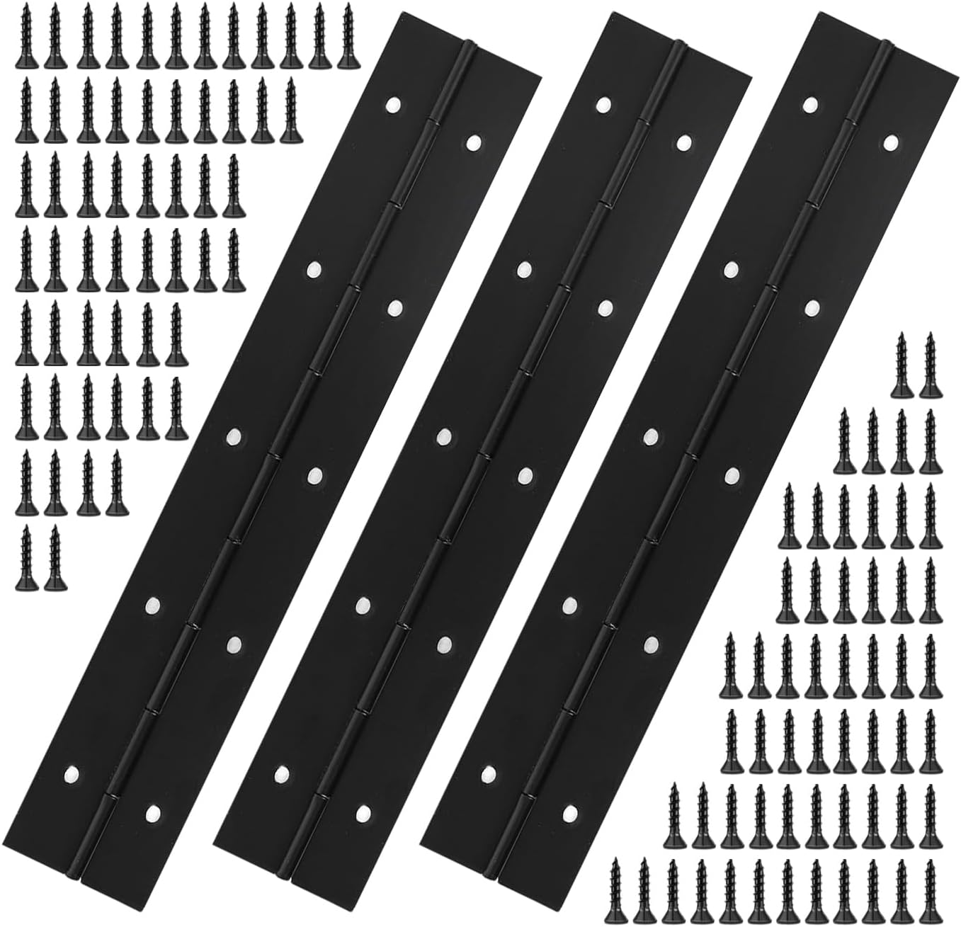 3 Pzas Bisagras Acero Inox Negro 10pulg Para Puertas Muebles