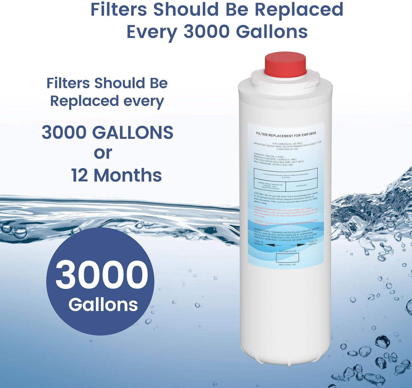 Repuesto filtro agua comp EWF3000 ERF750 3000gal