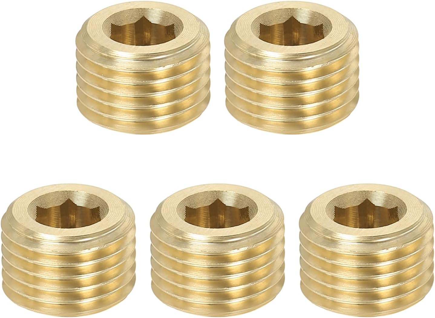 Conector BSP 1/4 pulg hex interno pack 5 latón