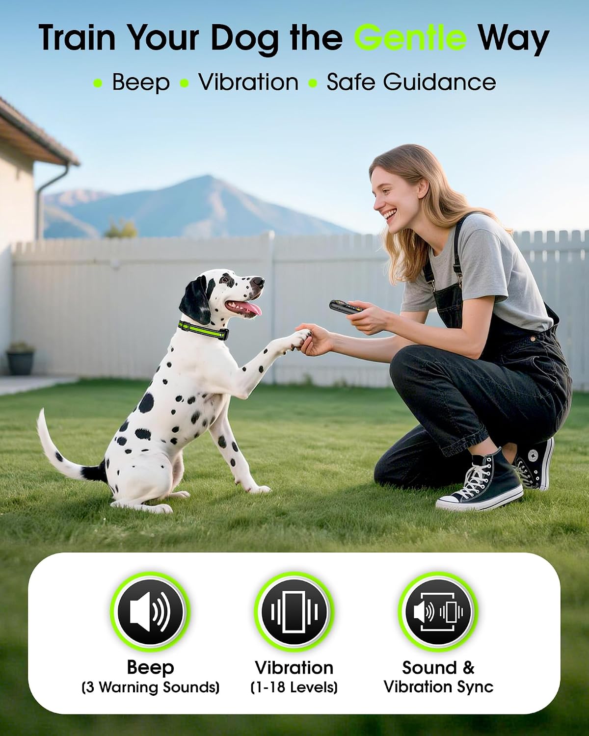 Collar vibratorio perros control remoto 3300pies impermeable