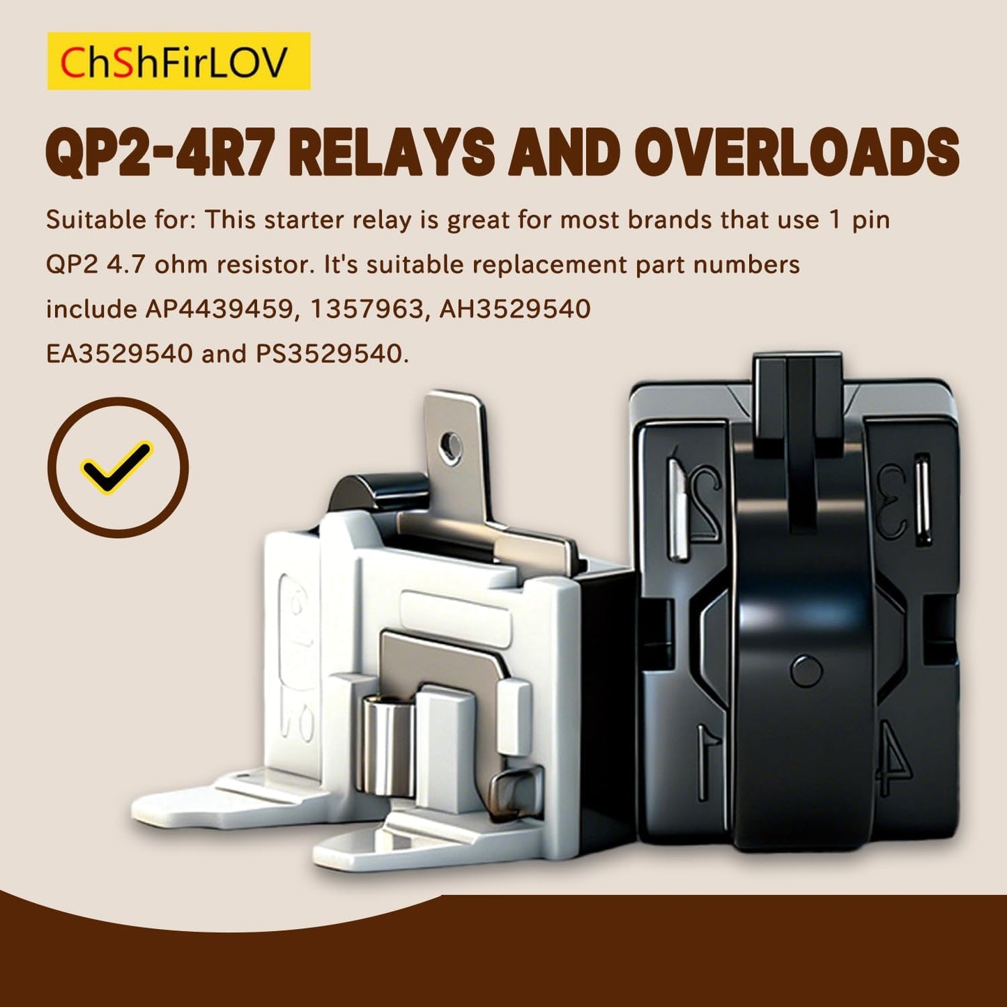 Relé arranque QP2-4.7 comp para refrigeradores