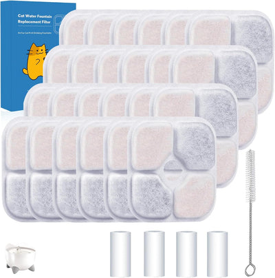 Pack 24 filtros agua gato comp Catit Pixi 4 tubos bomba cepillo