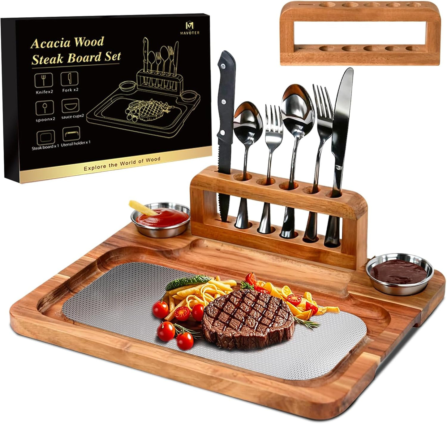 Set 2 Tableros Acacia para Servir Charcutería