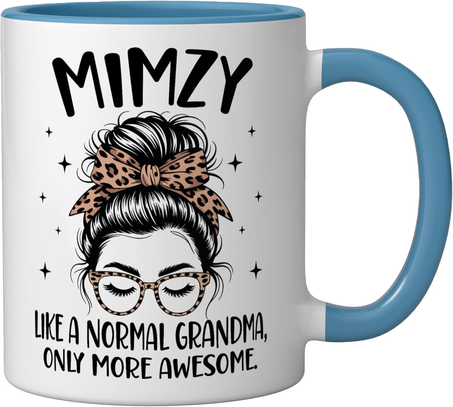 Taza cerámica para Madre's Day estilo abuela azul/blanco