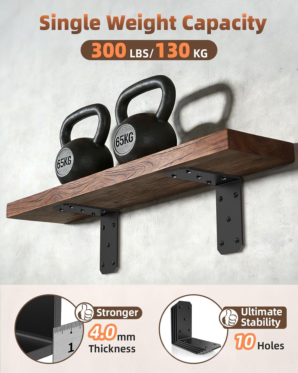 Soportes en L 5x5x2.5pulg 300lb para madera