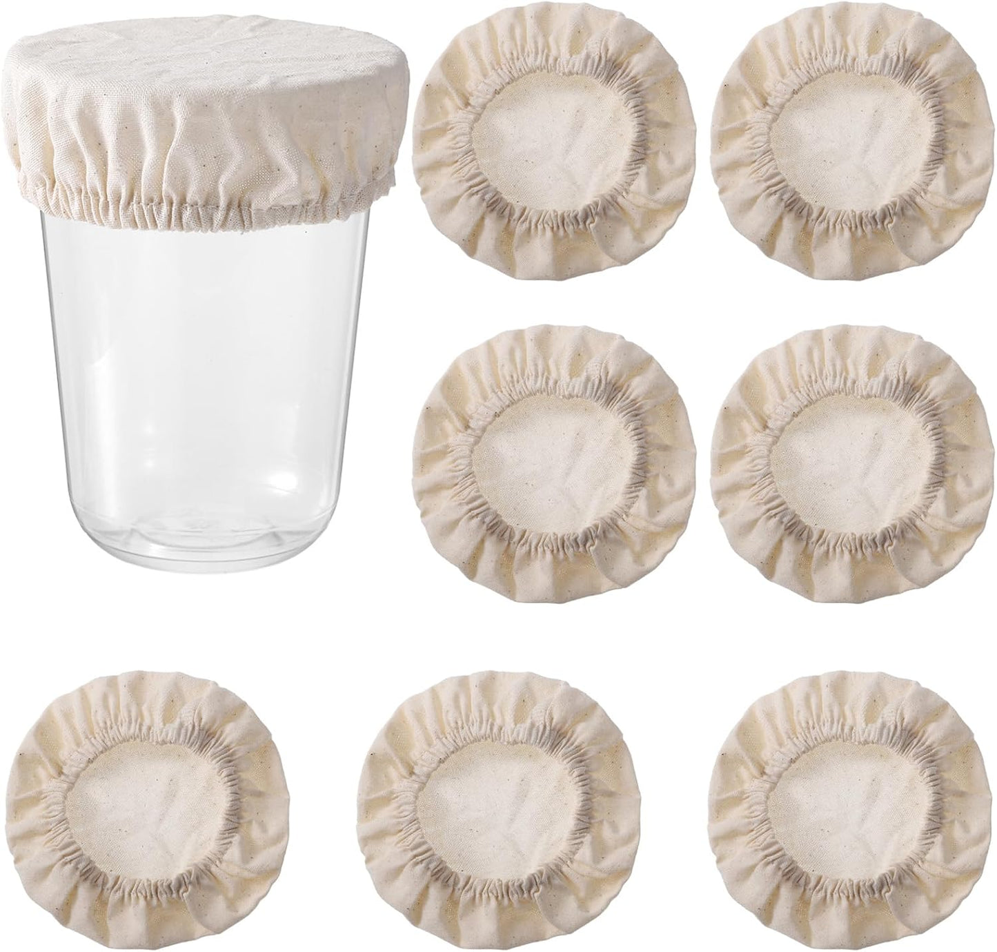 Fundas de masa madre reutilizables de algodón transpirable para tarros de 3 a 5 pulgadas