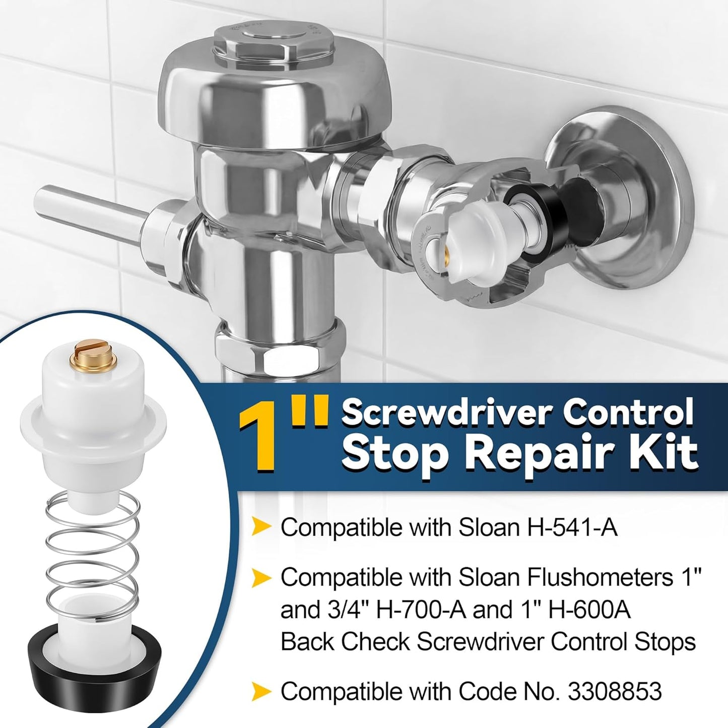 Kit reparación tope destornillador 1pulg comp Sloan H-540 H-600
