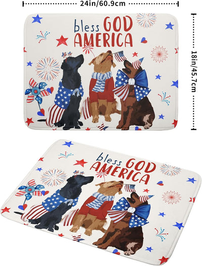 Tapete secador de platos patriótico para perros 4 de julio 18x24 pulgadas