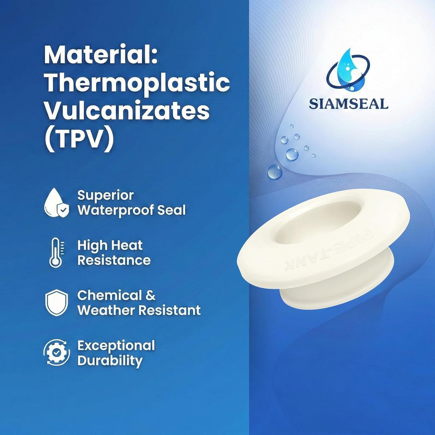 Adaptador tanque flexible Hydroseal 3/4pulg TPV sin pegamento