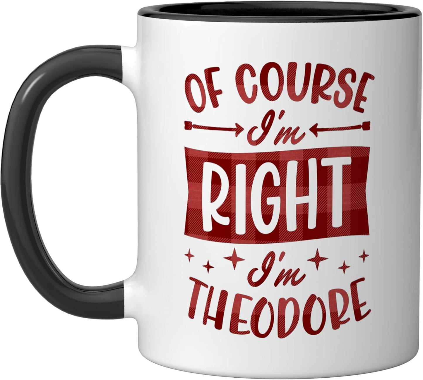 Taza Cerámica Personalizada con Nombre Negro/Blanco