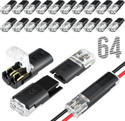 64 conectores cable bajo voltaje con cierre rápido y hebilla