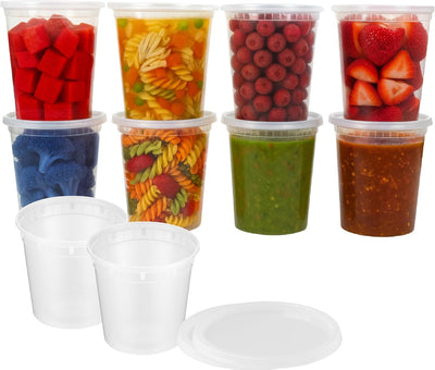 Contenedor plástico sin BPA 24 oz 12 juegos tapa hermética apto microondas congelador