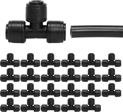 Conectores T 1/4pulg pack 24 accesorios riego goteo