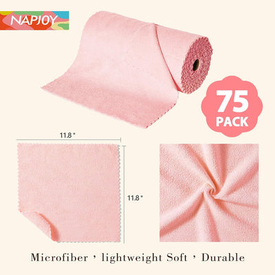 Rollo paño microfibra 75 pzas 12x12pulg sin pelusa patentado