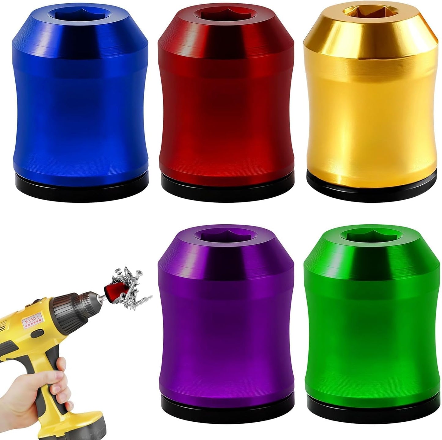 5 Anillos Magnéticos Soporte Broca Universal Destornillador