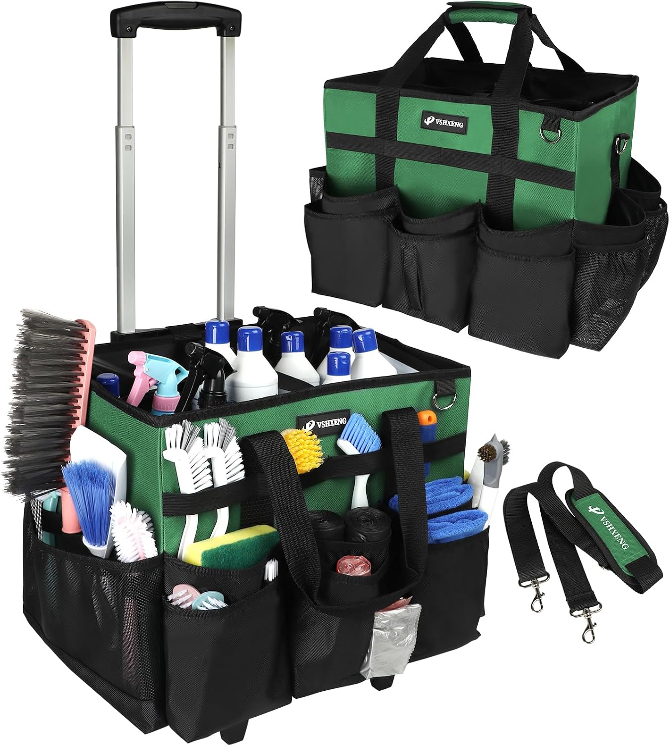Bolsa limpieza con ruedas y carro desmontable para hogar y auto