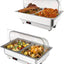 2 Pzas Chafer Acero Inox con Tapa 4.5qt para Eventos