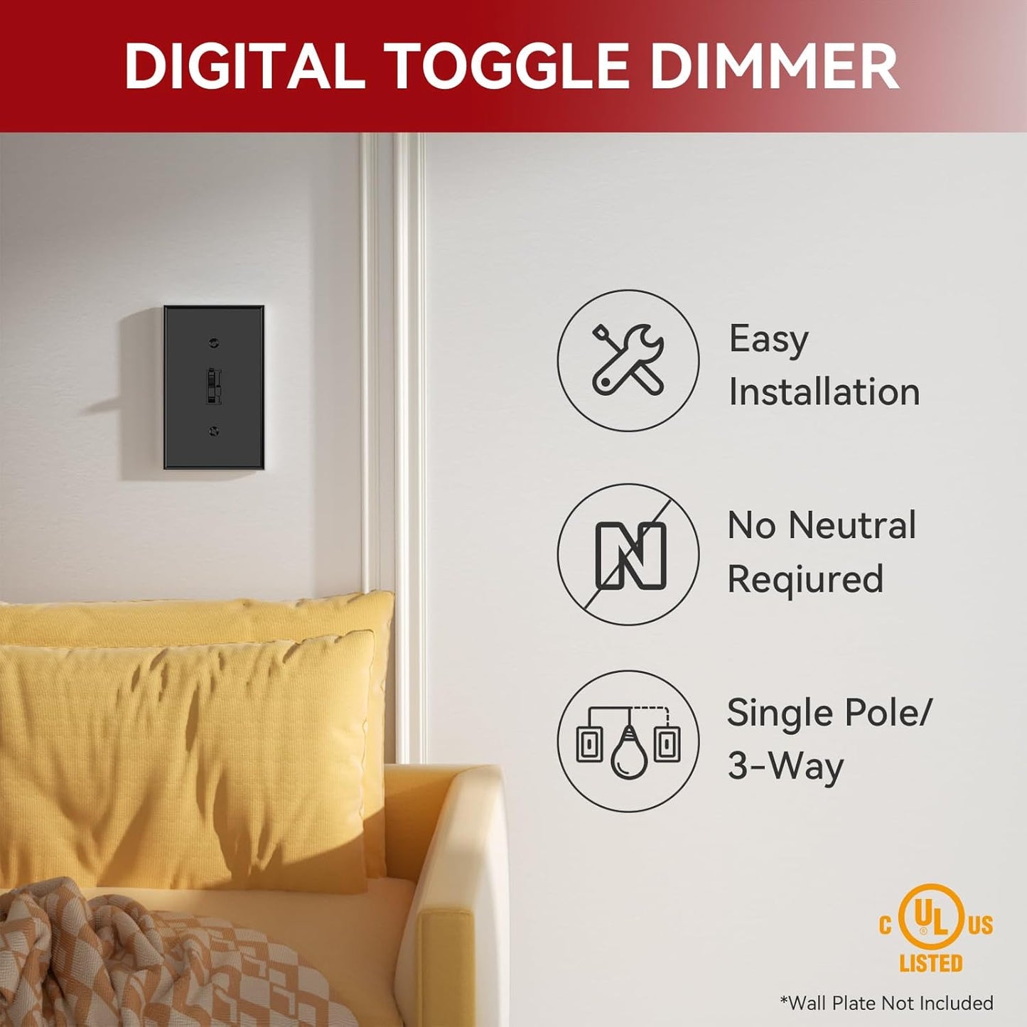 Interruptor regulador deslizante para luces LED