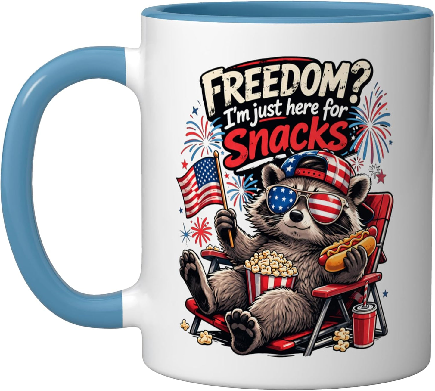 Taza Cerámica Ratoncito 4 de Julio Azul/Blanco