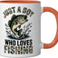 Taza Cerámica Pesca Carpa Color Naranja/Blanco
