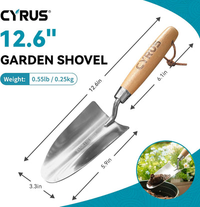 Pala jardín acero inox 12.6pulg mango madera fresno