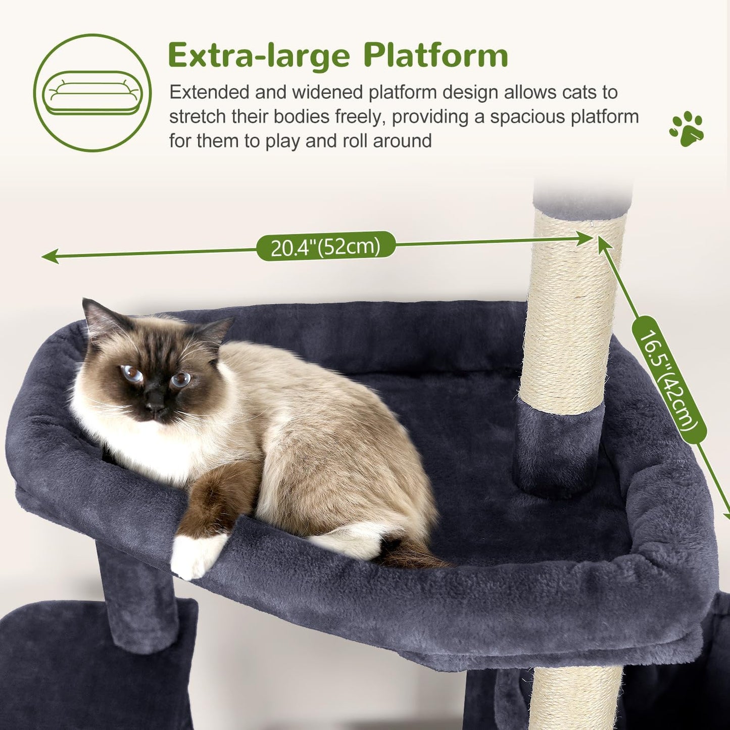 Árbol gato resistente 68pulg para gatos grandes 20lb 5 postes