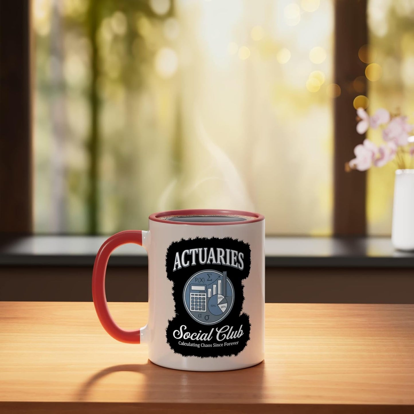 Taza Cerámica Actuario Rojo/Blanco