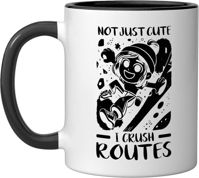 Taza Cerámica para Escalada en Rocas Negro/Blanco