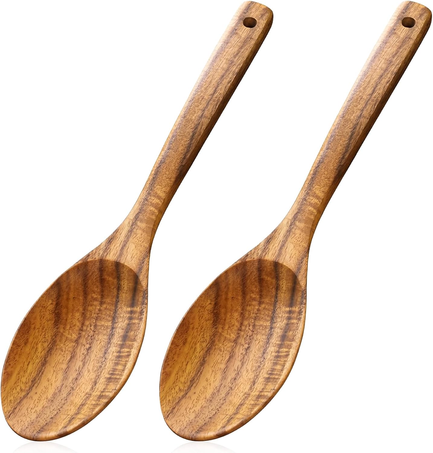 Cucharas de madera de acacia natural para cocinar, hornear y servir